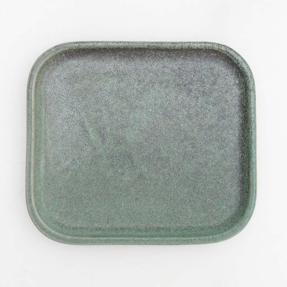 Ceramic saucer H38 - 12,5 x 10,5 x 1 cm - green