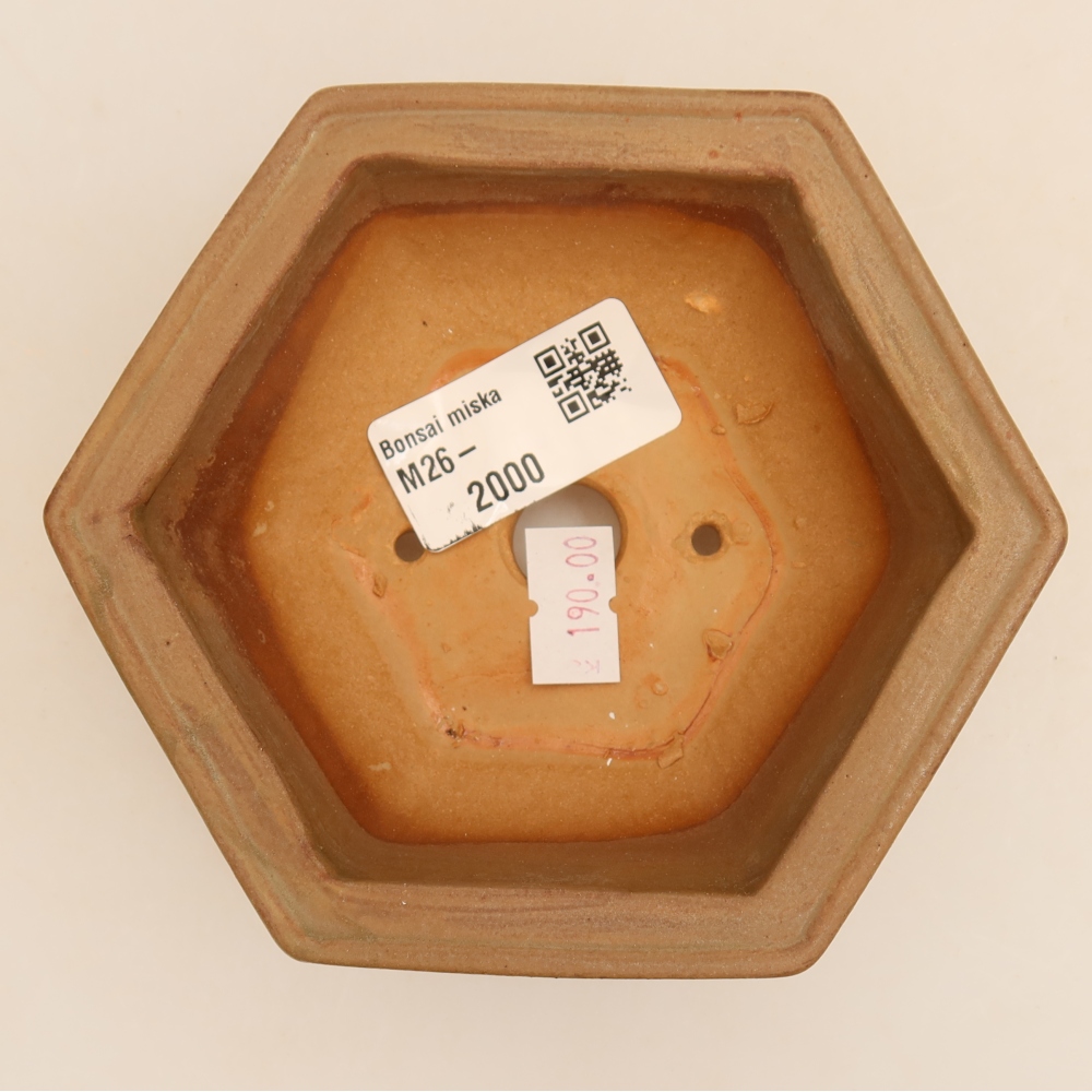 Ceramic bonsai pot, 12 x 10.5 x 4 cm, gray
