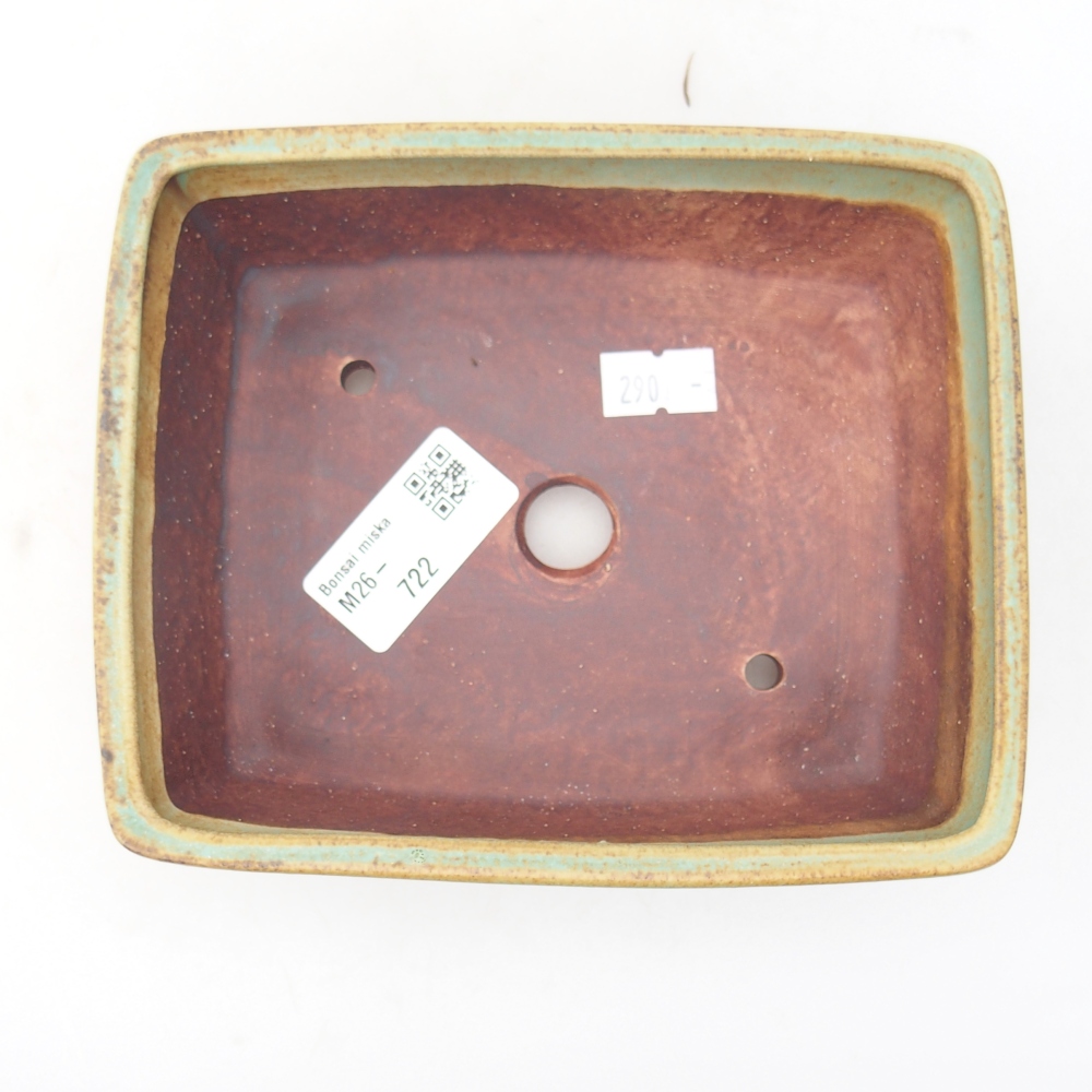 Ceramic bonsai bowl 15 x 12 x 5 cm, green