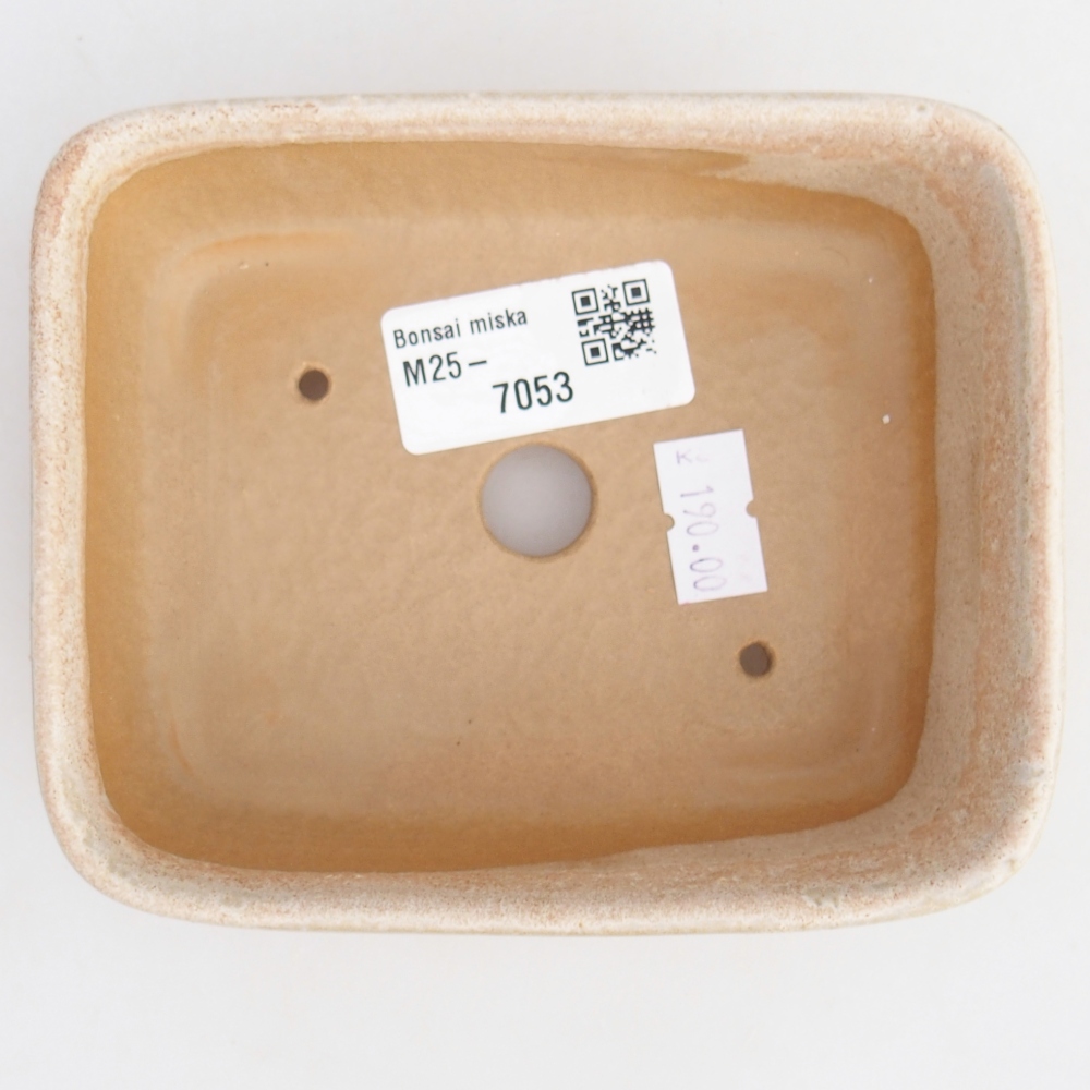Ceramic bonsai bowl 12,5 x 9,5 x 3,5 cm, colour beige