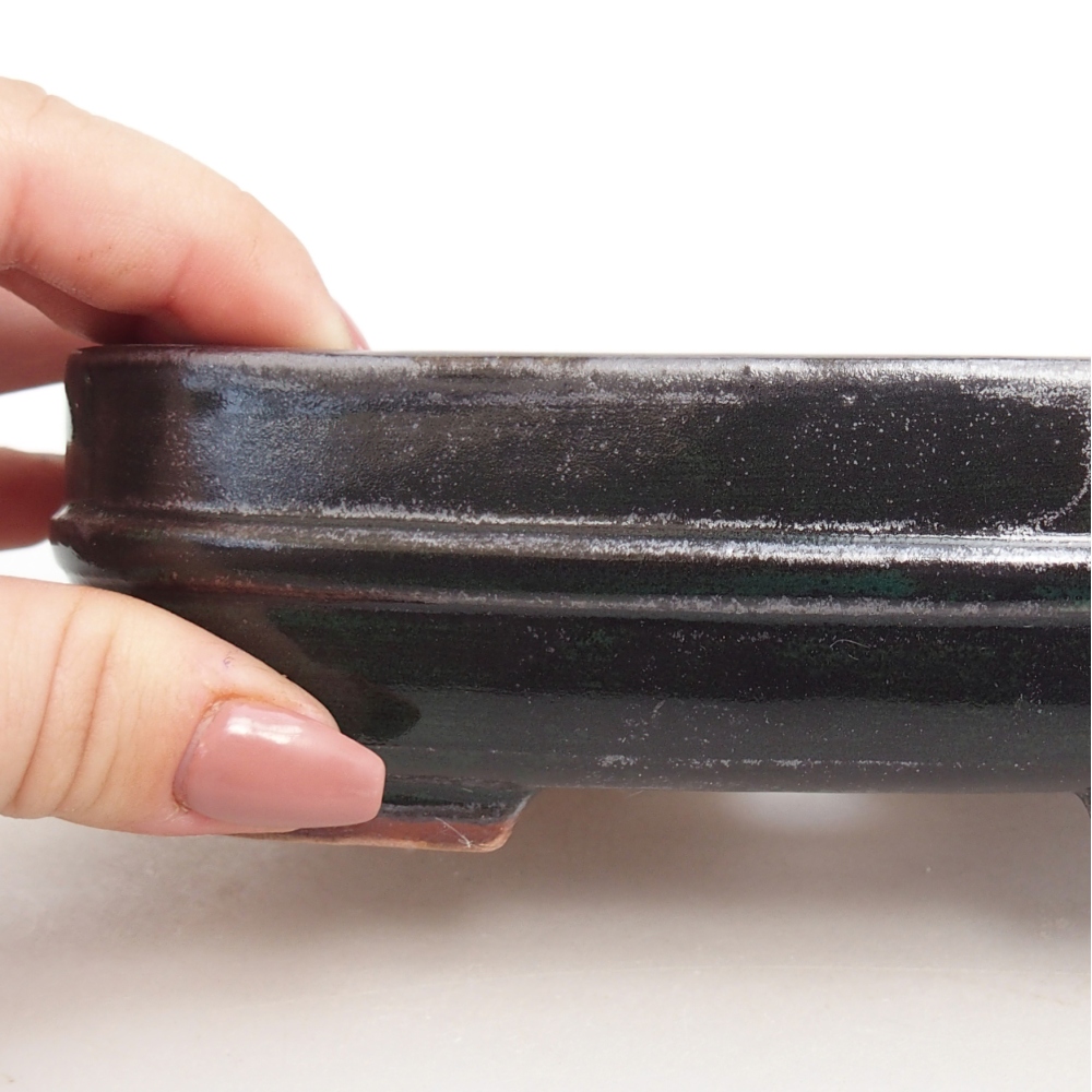 Ceramic bonsai bowl 14,5 x 12,5 x 4,5 cm, colour black