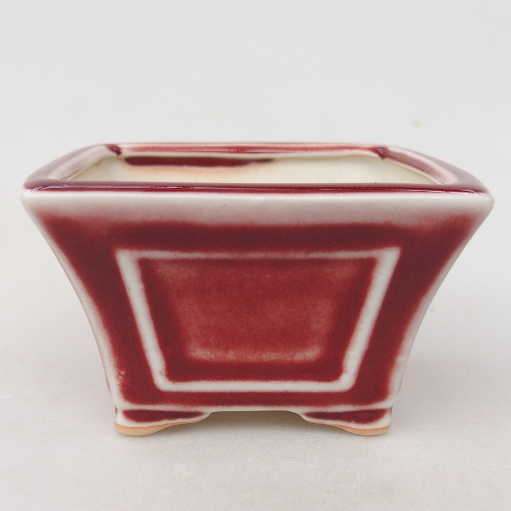 Mini bonsai bowl 8,5 x 8,5 x 6 cm, colour red