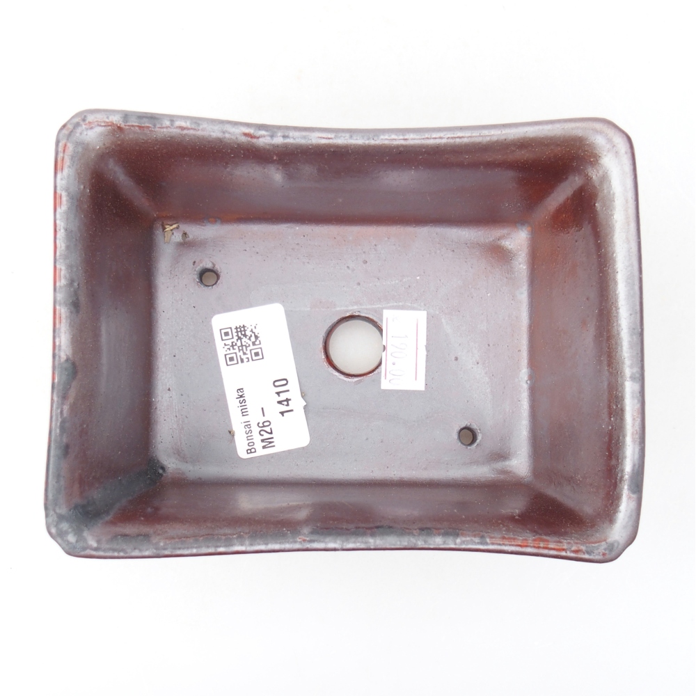 Ceramic bonsai bowl 13,5 x 10 x 5,5 cm, metallic black