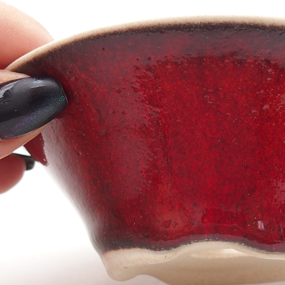 Mini bonsai bowl 10,5 x 10,5 x 3,5 cm, colour red