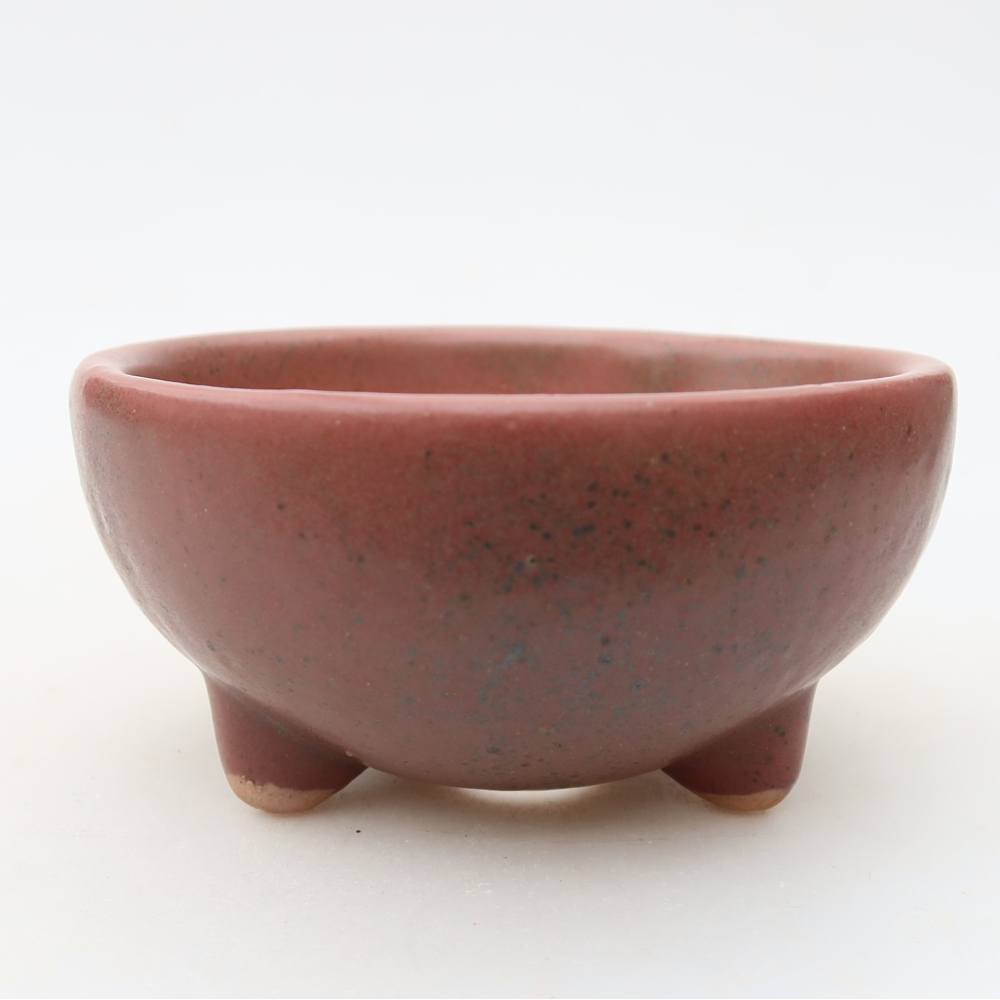 Ceramic bonsai pot, 10 x 10 x 5 cm, pink