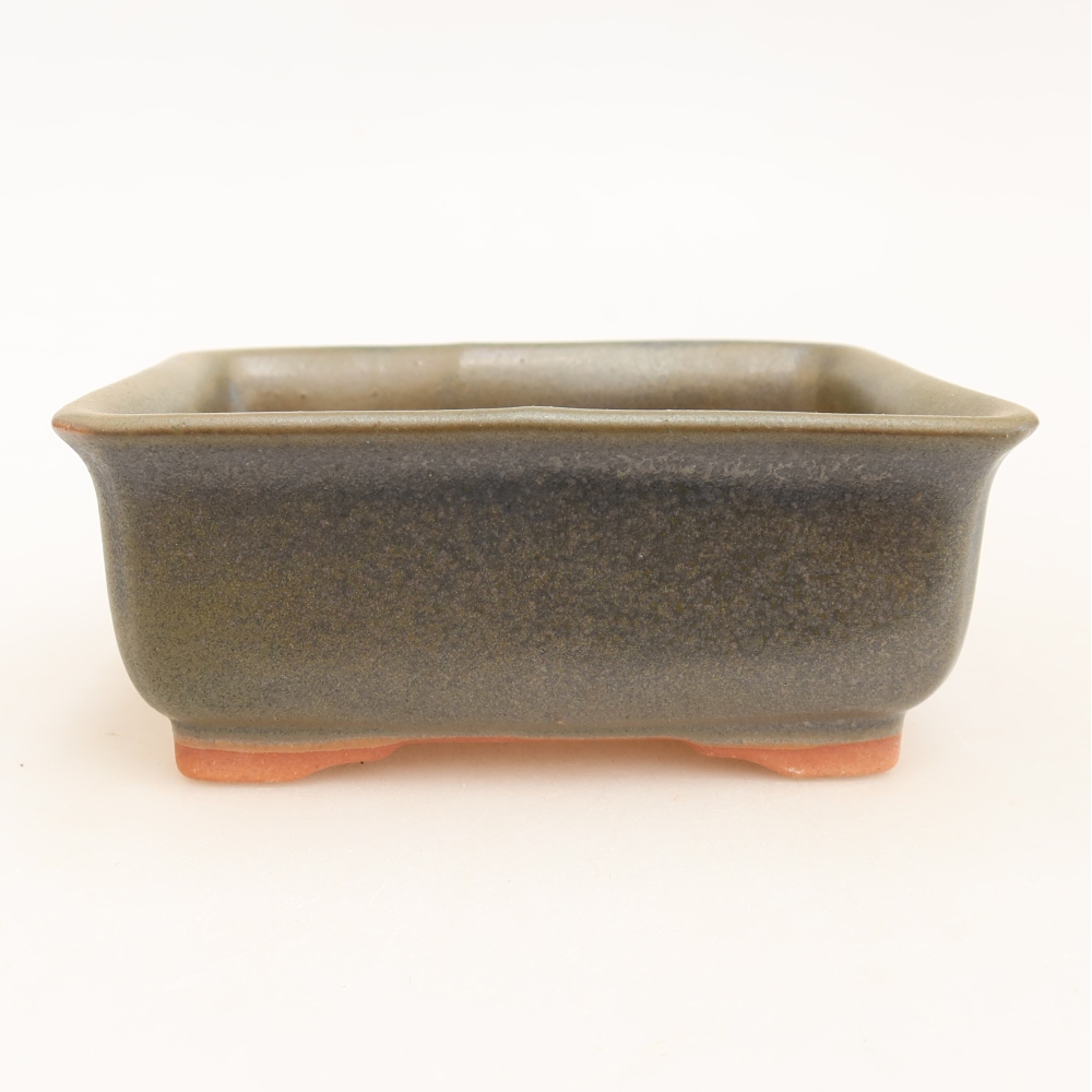 Ceramic bonsai pot, 12 x 10 x 5 cm, green