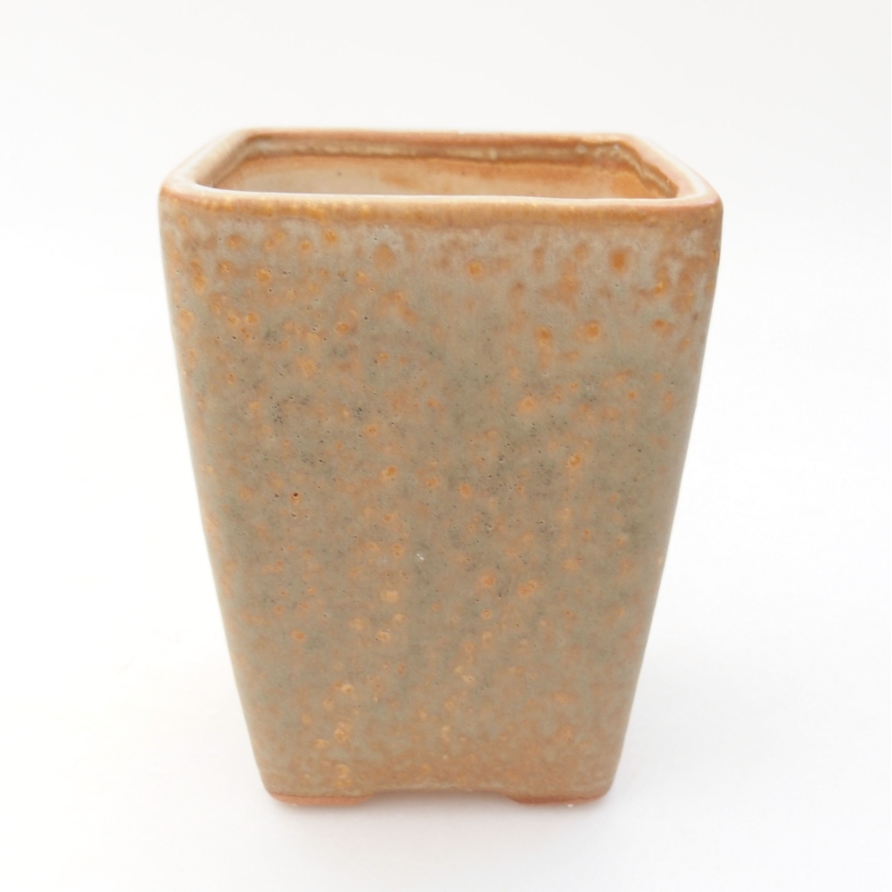 Ceramic bonsai bowl 9 x 9 x 11,5 cm, color green
