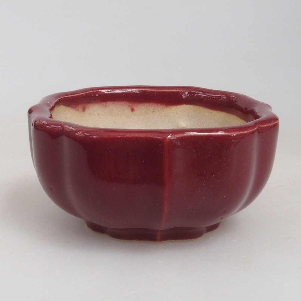 Mini bonsai bowl 5,5 x 5,5 x 2,5 cm, color burgundy