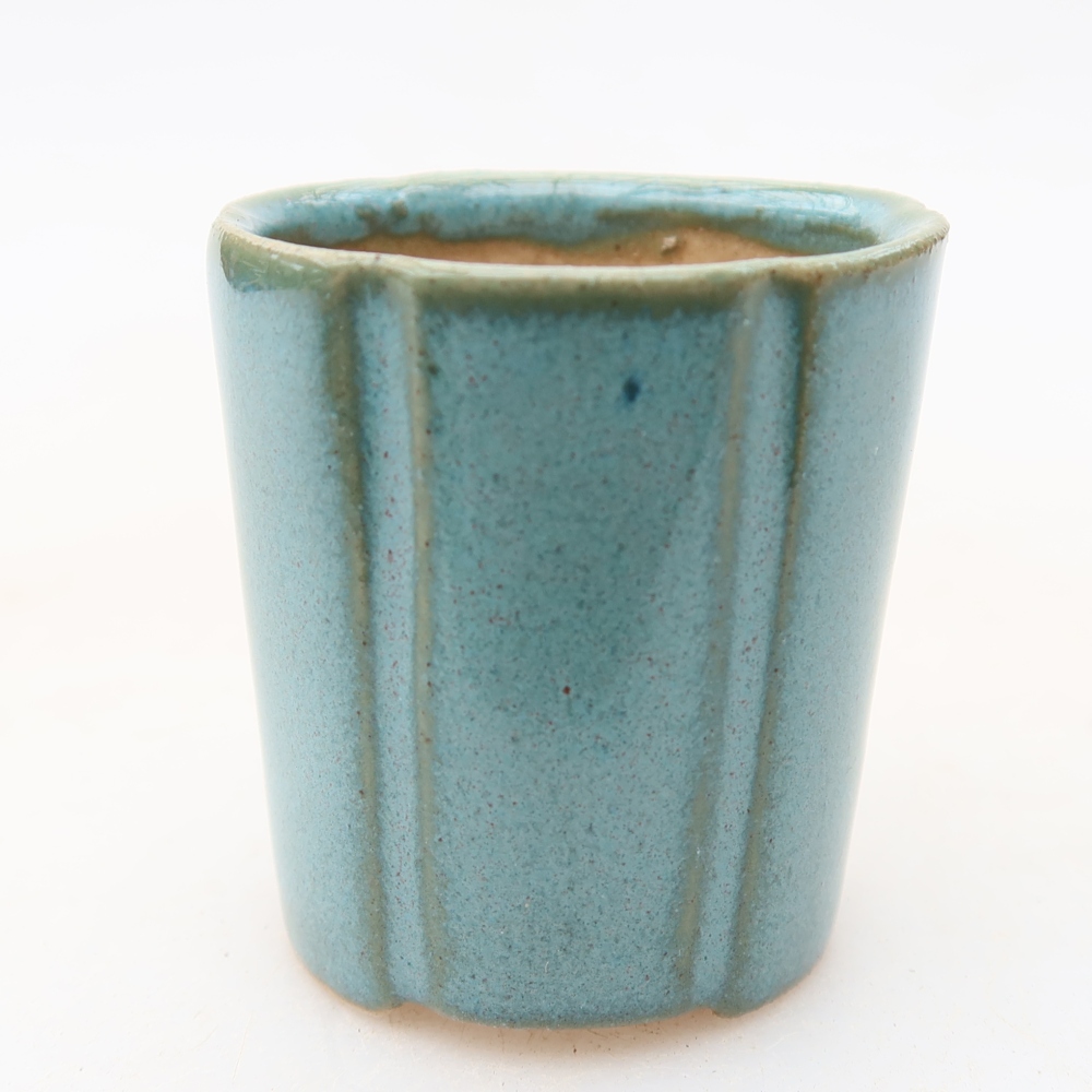 Ceramic bonsai pot, 4 x 4 x 4.5 cm, blue