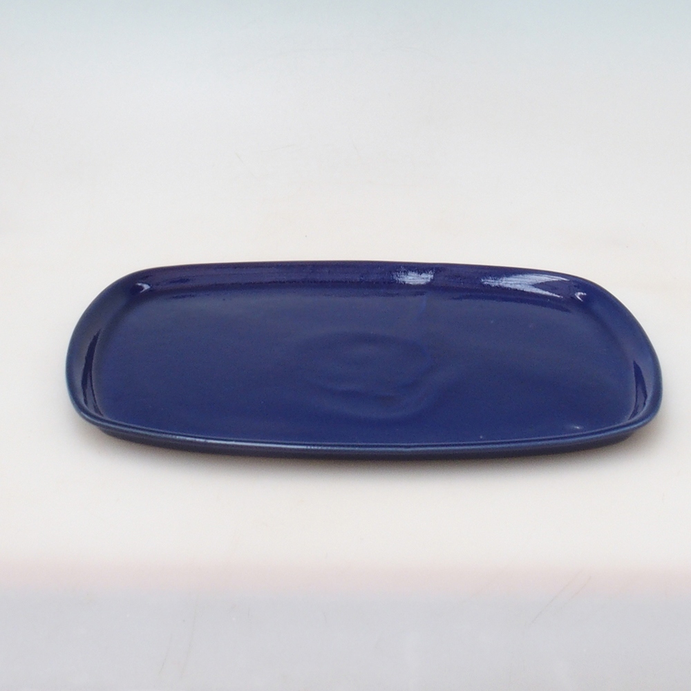 Ceramic saucer H09 - 28.5 x 19.5 x 1.5 cm - blue