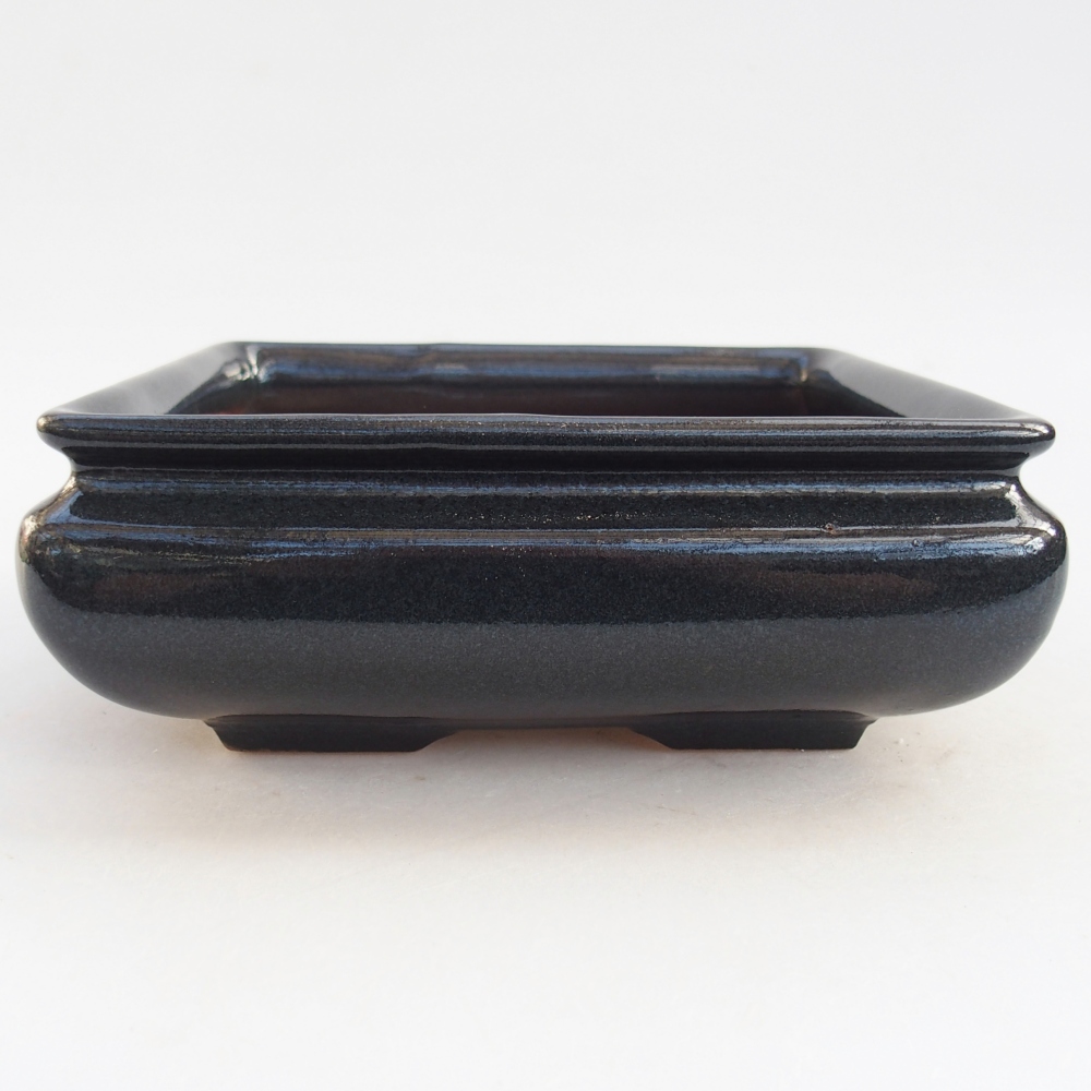 Ceramic bonsai bowl 15,5 x 15,5 x 6 cm, black