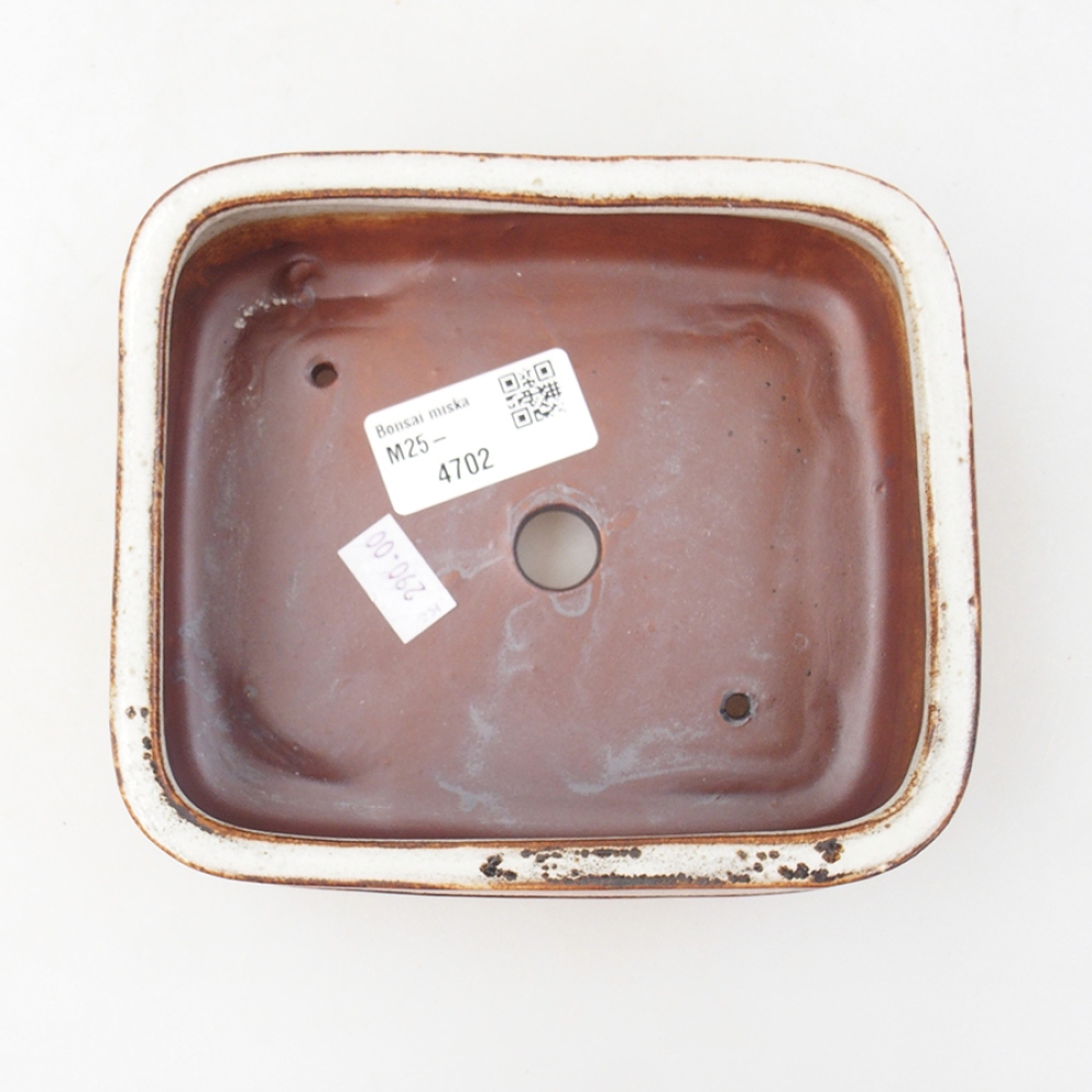 Ceramic bonsai bowl 14 x 12,5 x 4,5 cm, color white