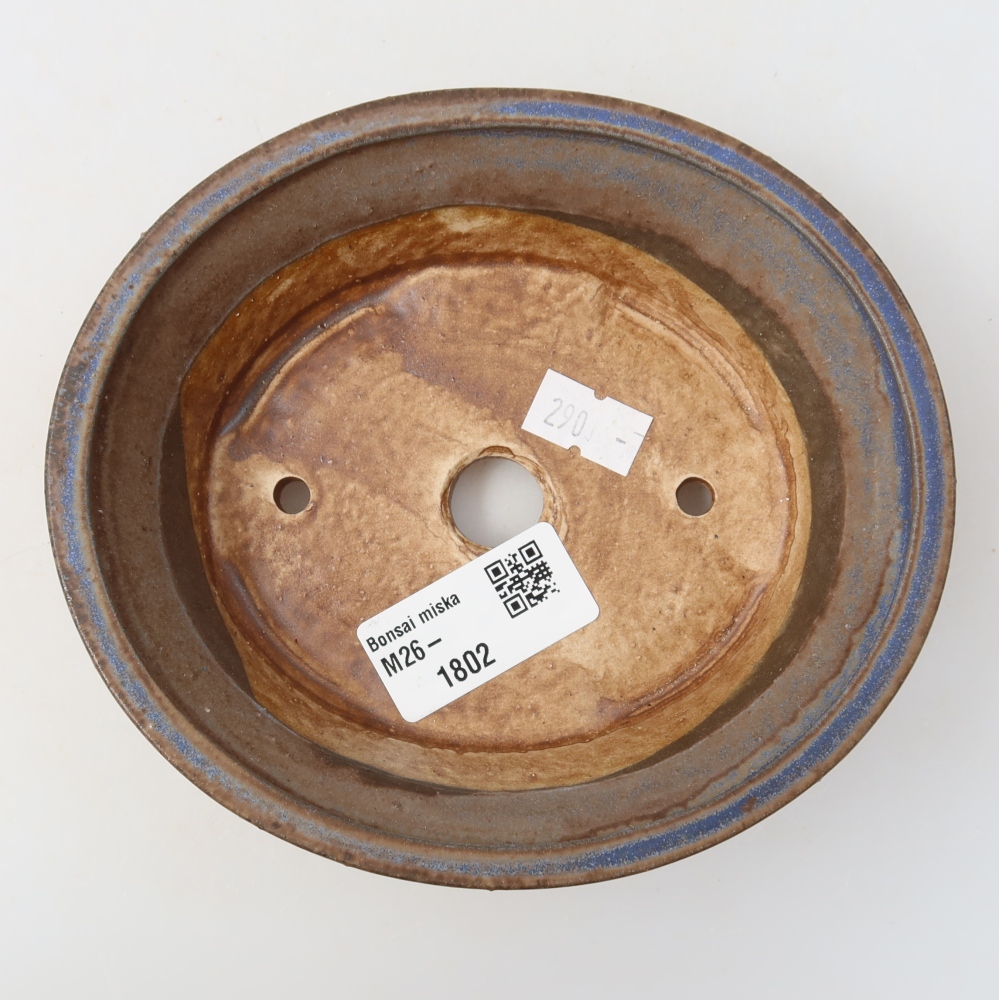 Ceramic bonsai bowl 14,5 x 12,5 x 4 cm, colour blue