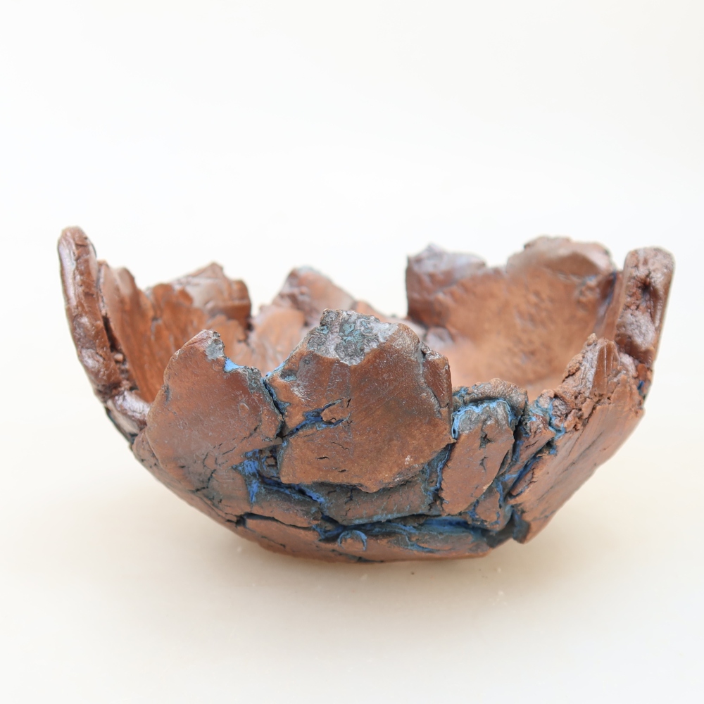 Ceramic Shell, 11 x 10.5 x 6 cm, blue