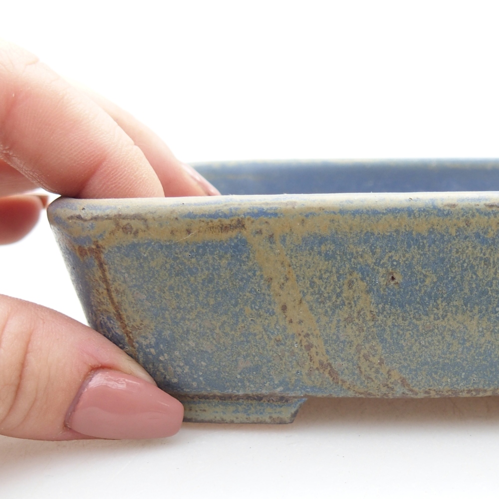 Ceramic bonsai bowl 12,5 x 9 x 3,5 cm, colour blue