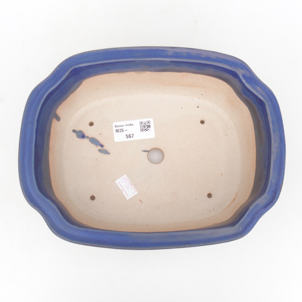 Ceramic bonsai bowl 22 x 18 x 7,5 cm, colour blue