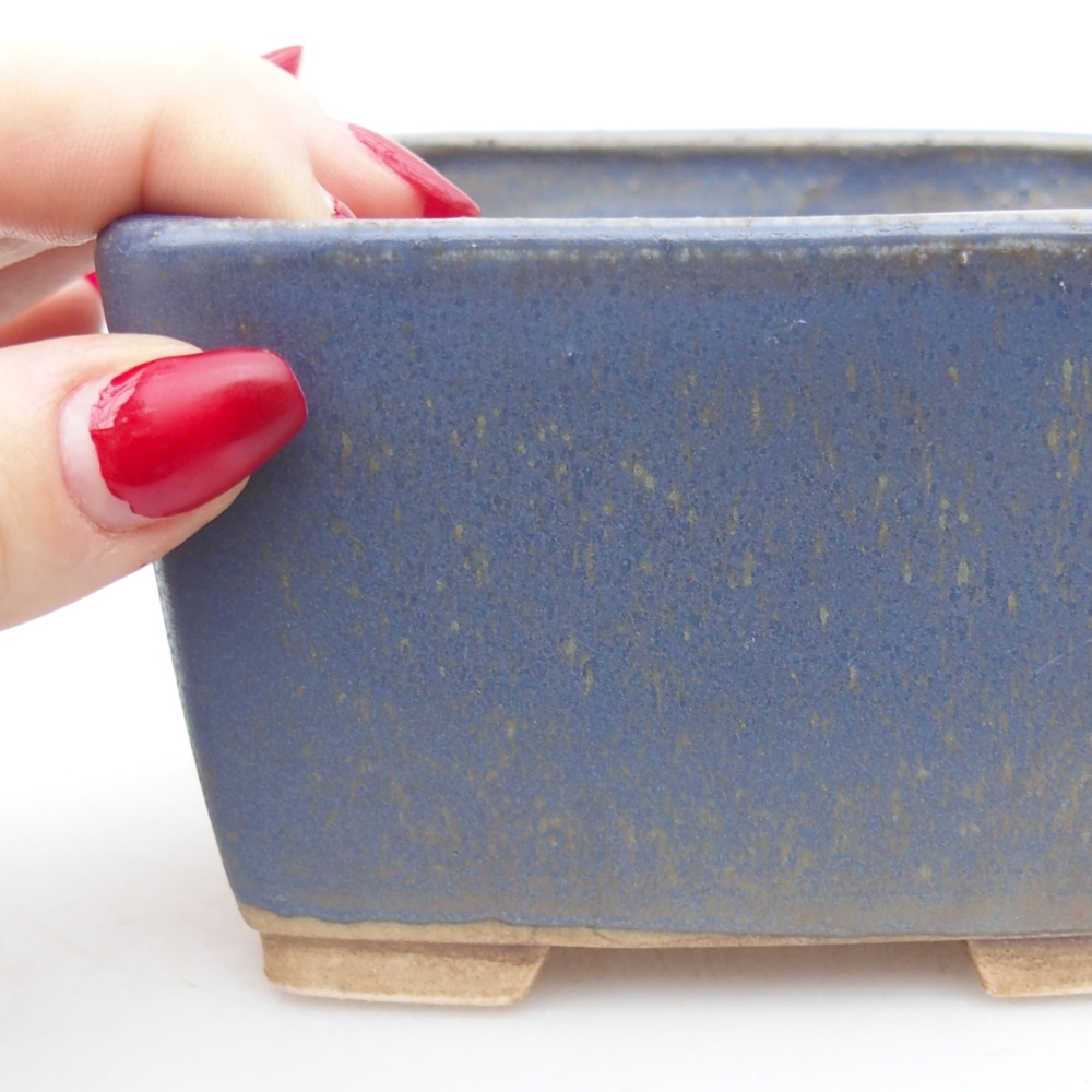 Ceramic bonsai bowl 11 x 11 x 7 cm, colour blue