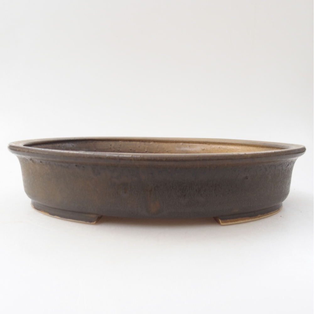 Ceramic bonsai bowl 24 x 21 x 5 cm, brown