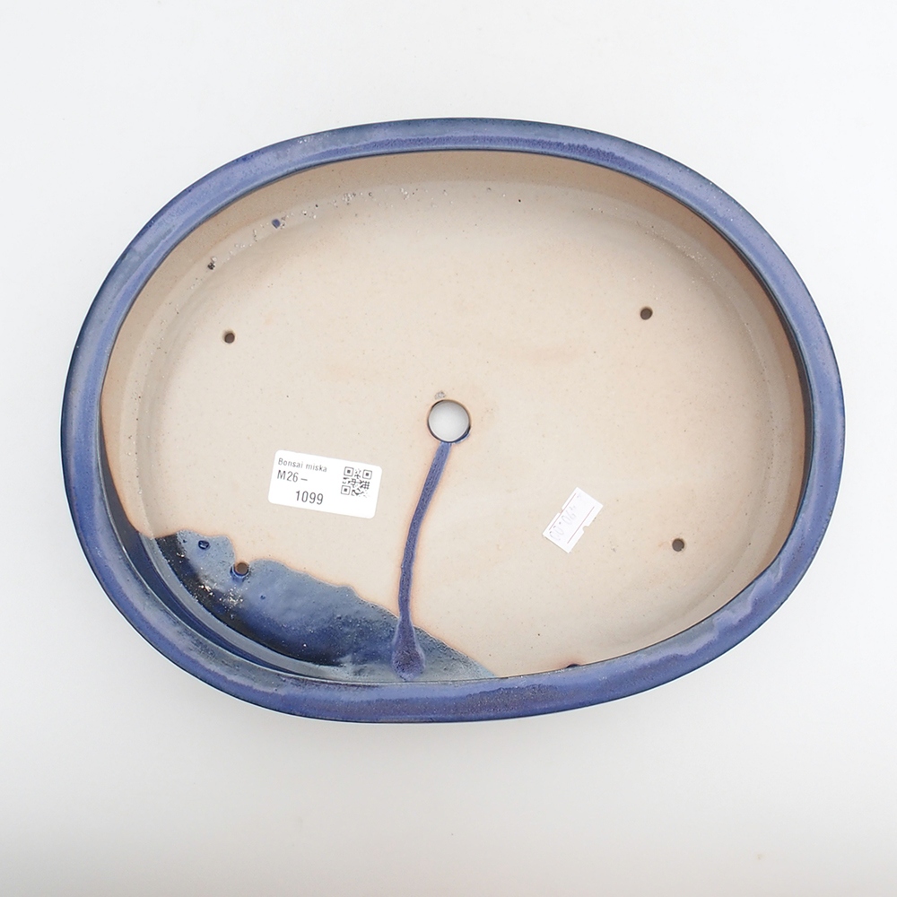 Ceramic bonsai bowl 26 x 20 x 5 cm, colour blue