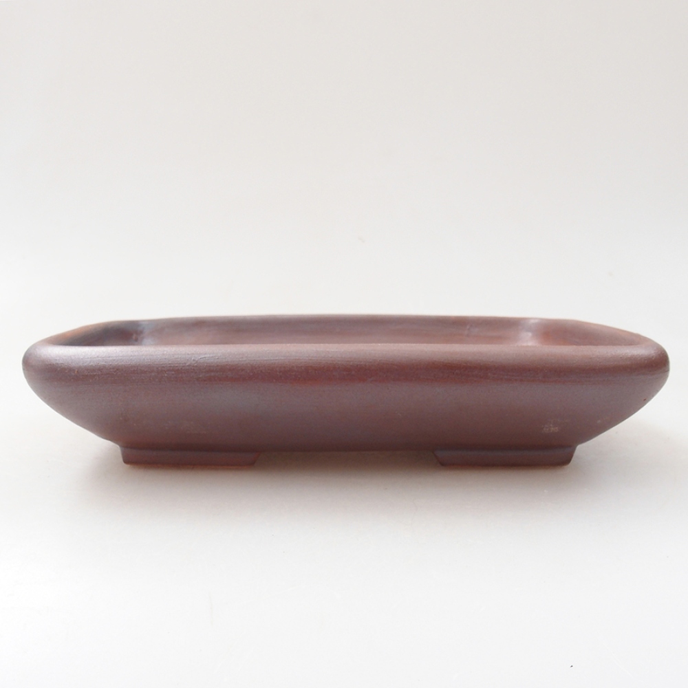 Ceramic bonsai bowl 17 x 13,5 x 3,5 cm, color metallic