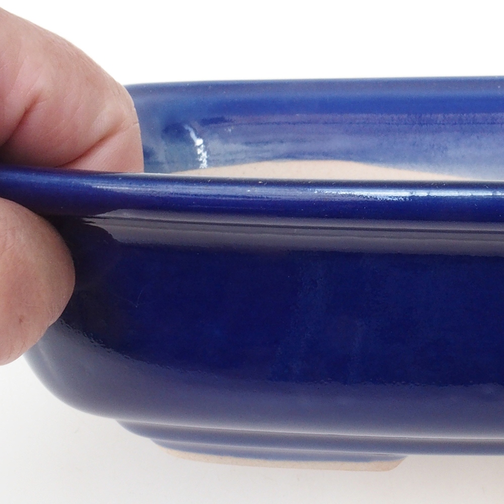 Bonsai bowl H09 - 30 x 23 x 7.5 cm. - blue