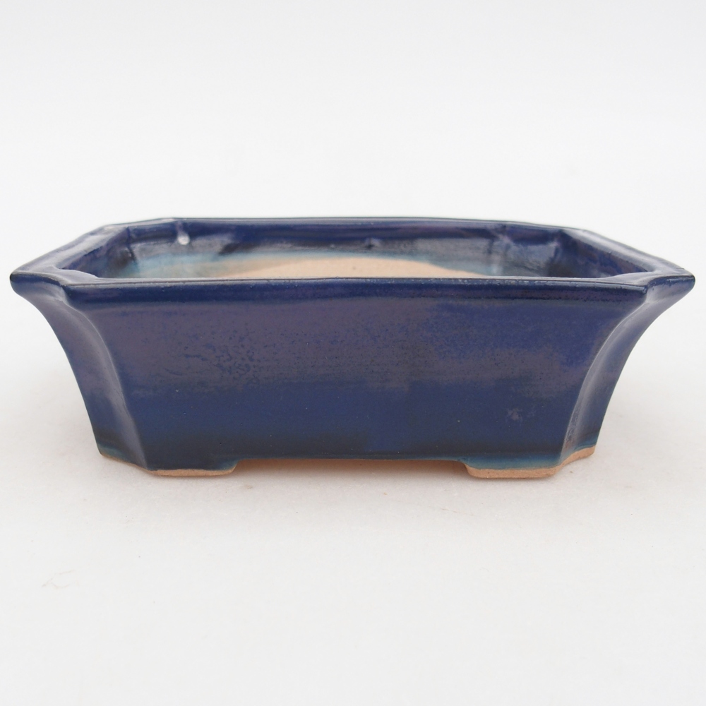 Ceramic bonsai bowl 13 x 10,5 x 4 cm, colour blue