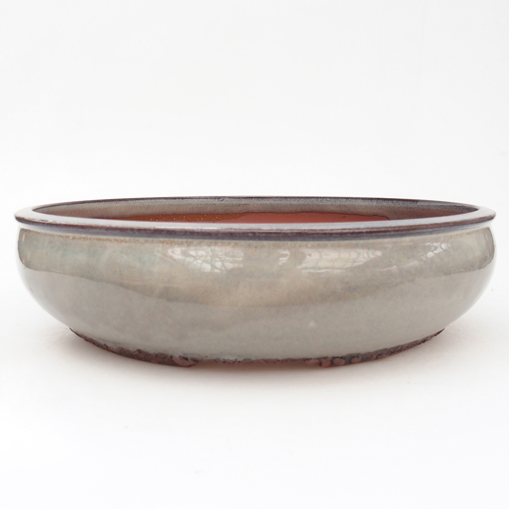 Ceramic bonsai bowl 26 x 26 x 6,5 cm, grey