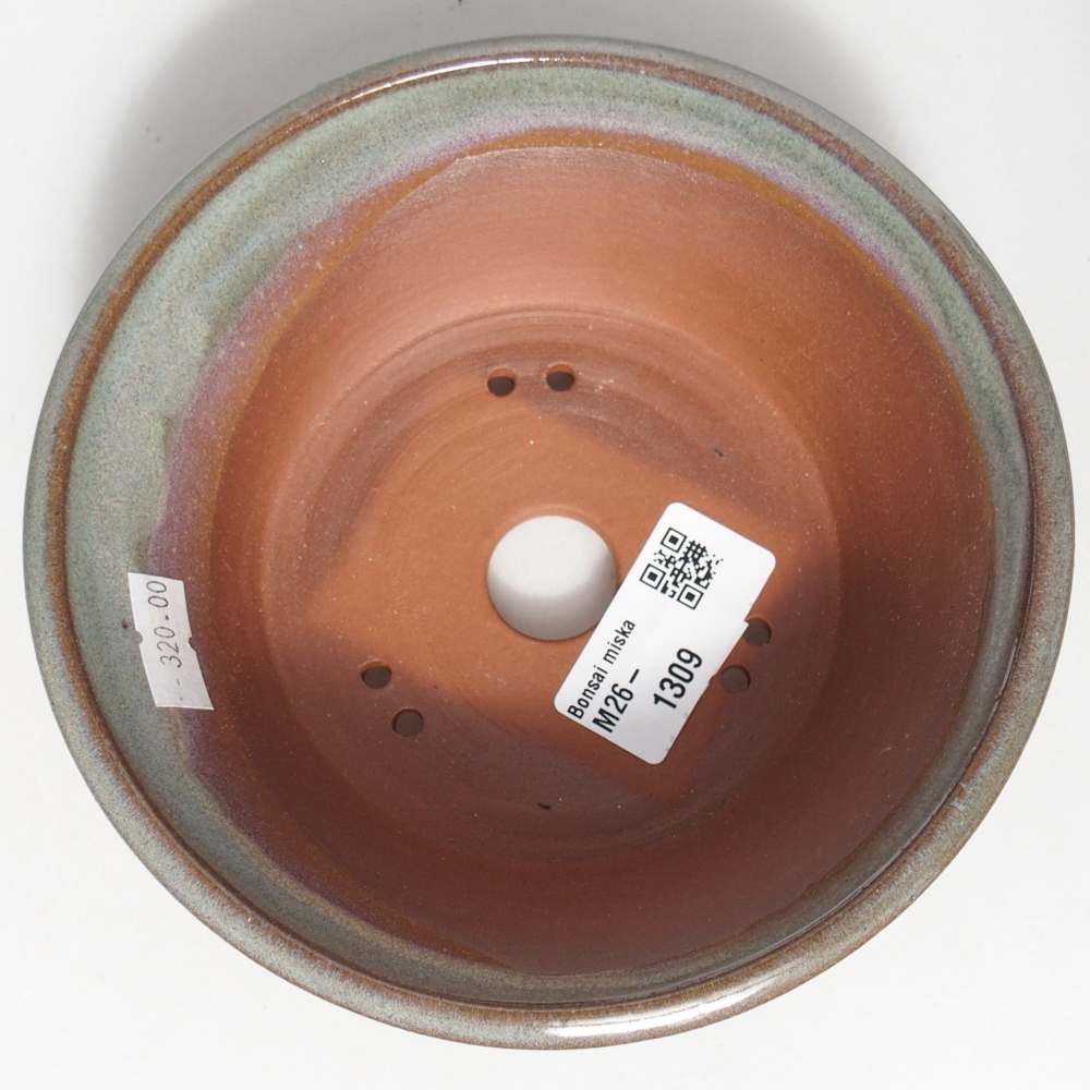 Ceramic bonsai bowl 15 x 15 x 5 cm, green