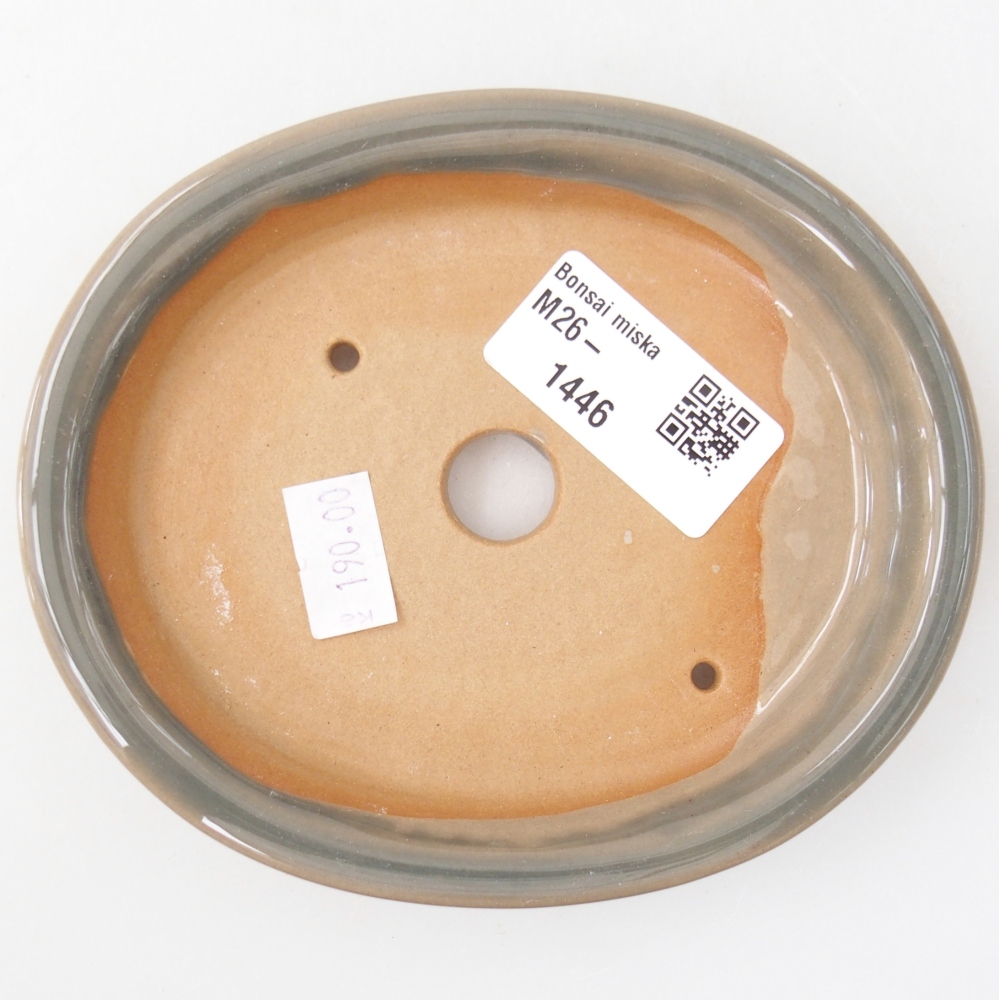 Ceramic bonsai bowl 12,5 x 10,5 x 2 cm, grey