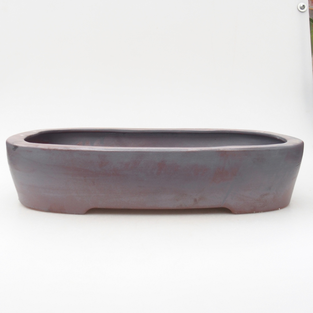 Ceramic bonsai bowl 32 x 24,5 x 6,5 cm, metal colour