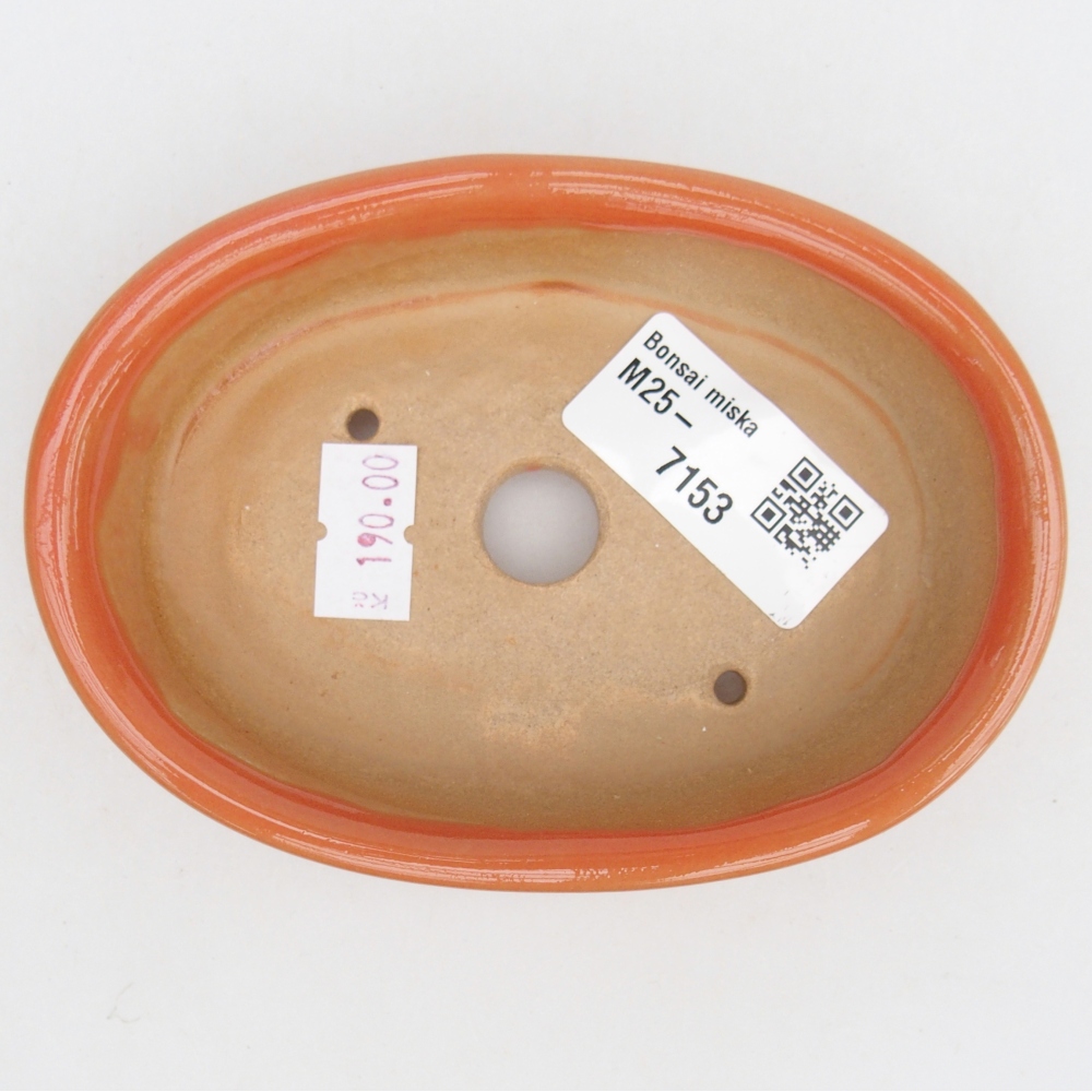 Ceramic bonsai bowl 12 x 8,5 x 3 cm, orange