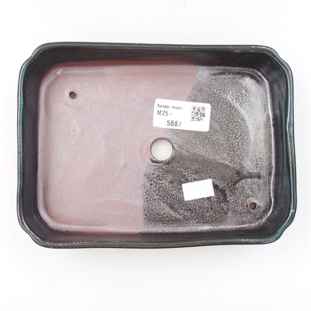 Ceramic bonsai bowl 18 x 13 x 3,5 cm, color green