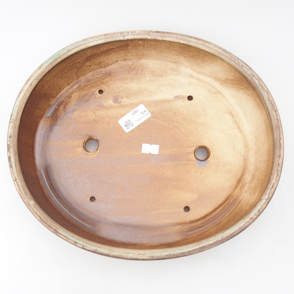Ceramic bonsai bowl 31,5 x 27,5 x 6 cm, green