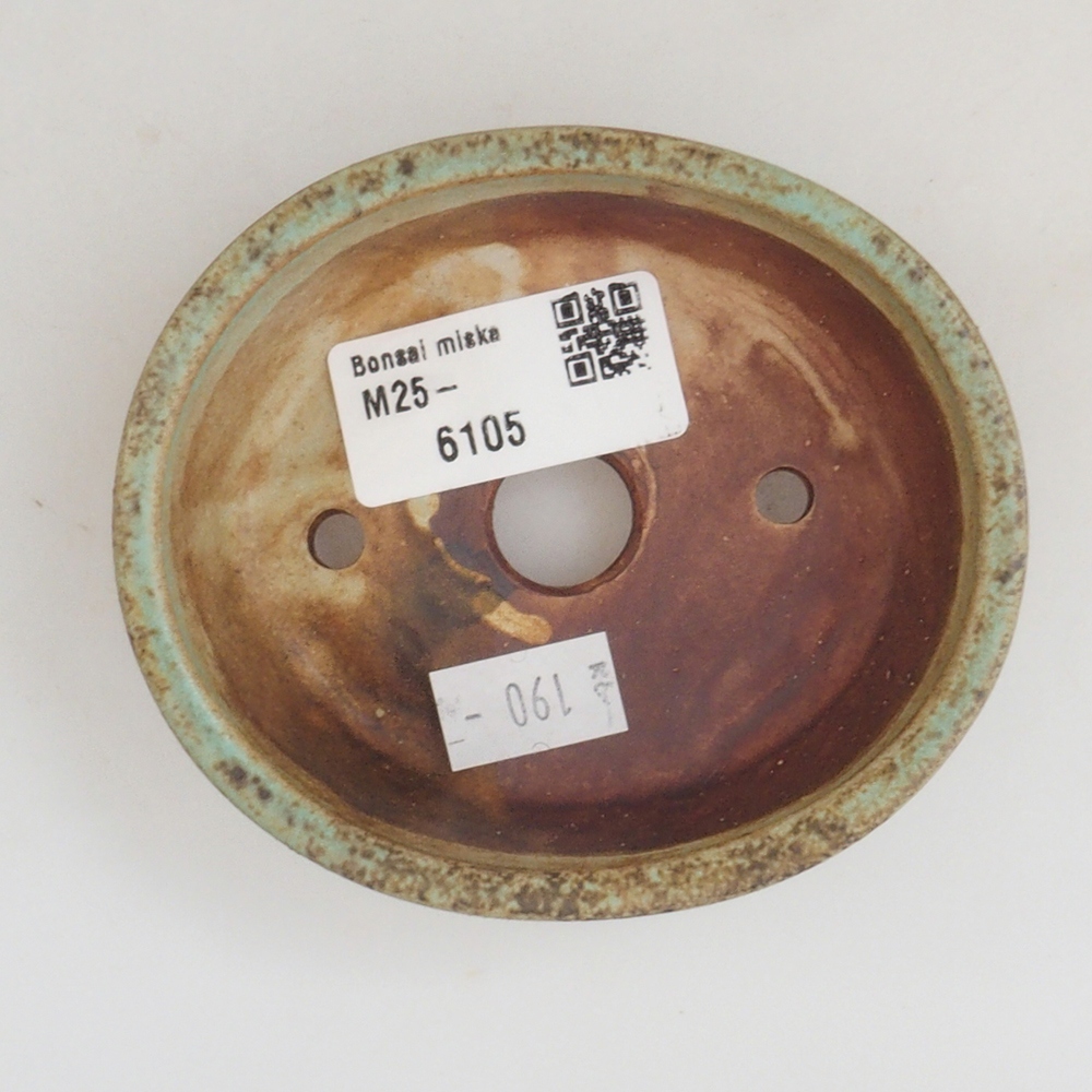 Ceramic bonsai bowl 9,5 x 8 x 3 cm, color green