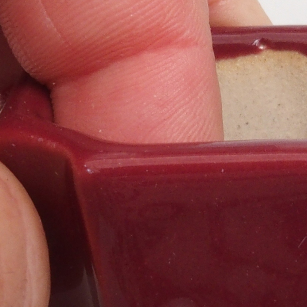 Mini bonsai bowl 4 x 4 x 4 cm, color burgundy
