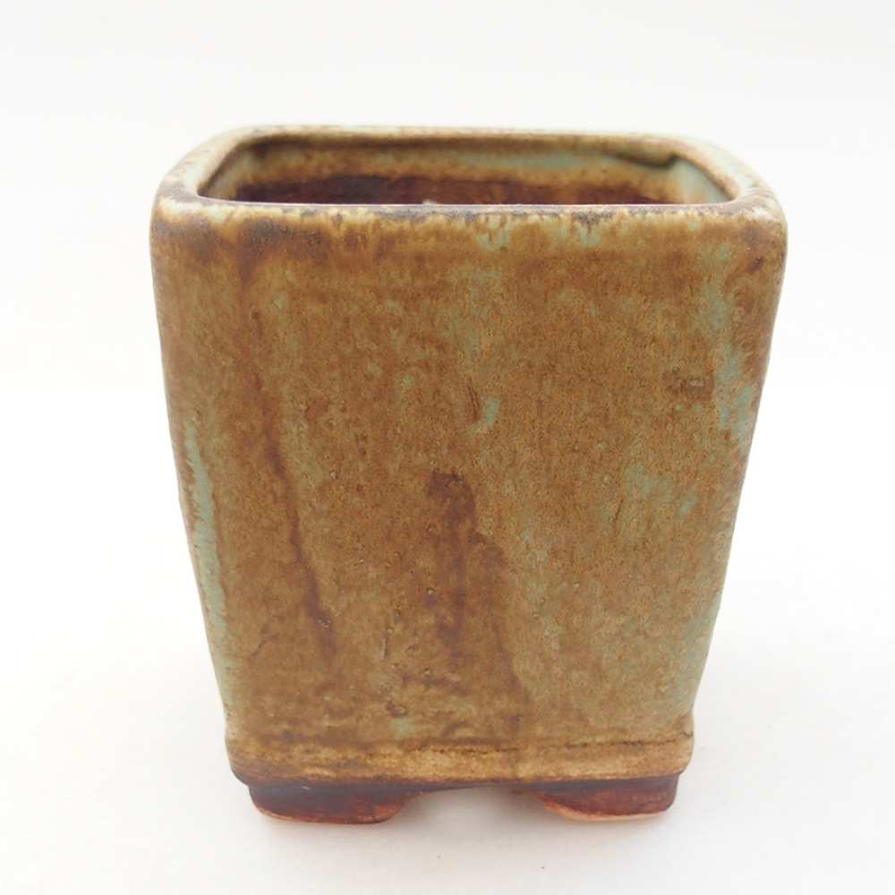 Ceramic bonsai bowl 6,5 x 6,5 x 7 cm, color green
