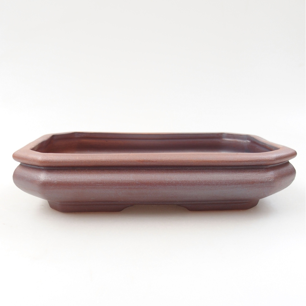 Ceramic bonsai bowl 18,5 x 13,5 x 4 cm, color metallic
