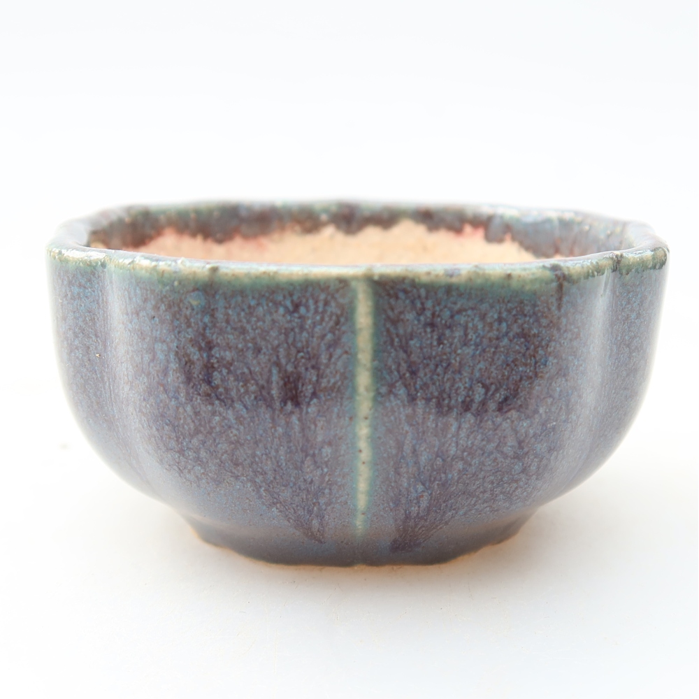 Ceramic bonsai pot, 6 x 6 x 3 cm, gray