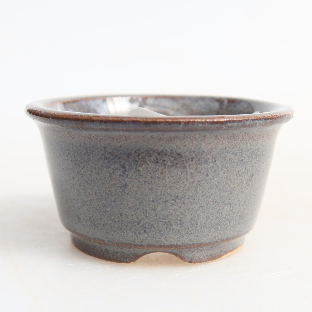 Ceramic bonsai pot, 4.5 x 4.5 x 2.5 cm, gray