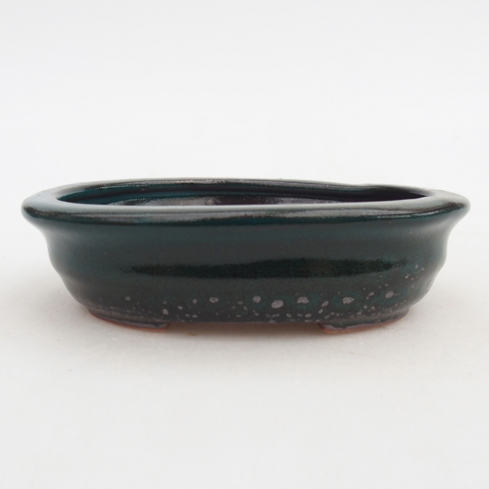 Ceramic bonsai bowl 12 x 9,5 x 3,5 cm, green