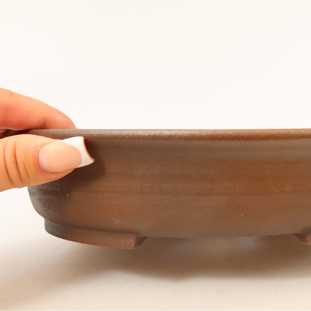 Ceramic bonsai pot, 21 x 19 x 5 cm, brown