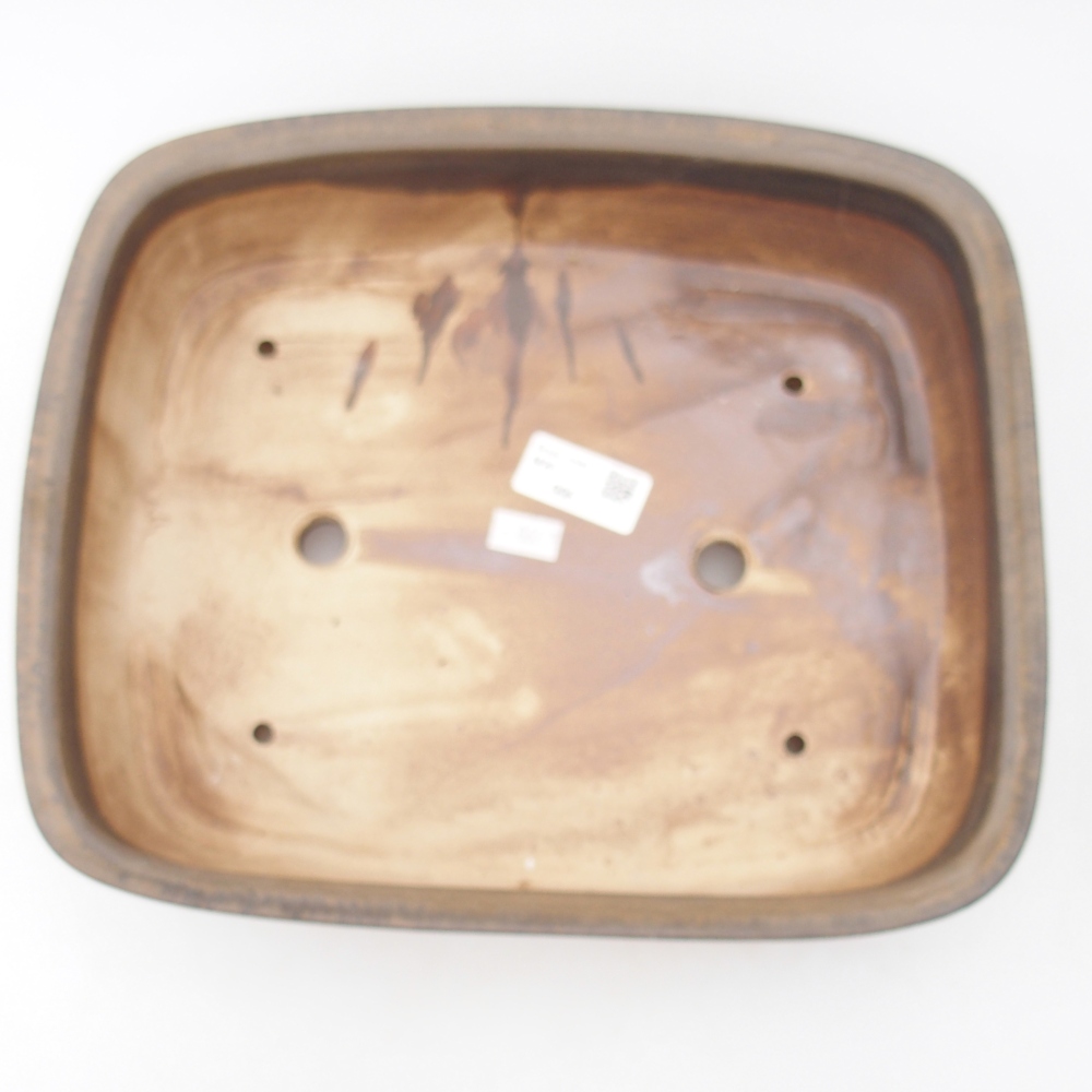 Ceramic bonsai bowl 29 x 24,5 x 7,5 cm, brown