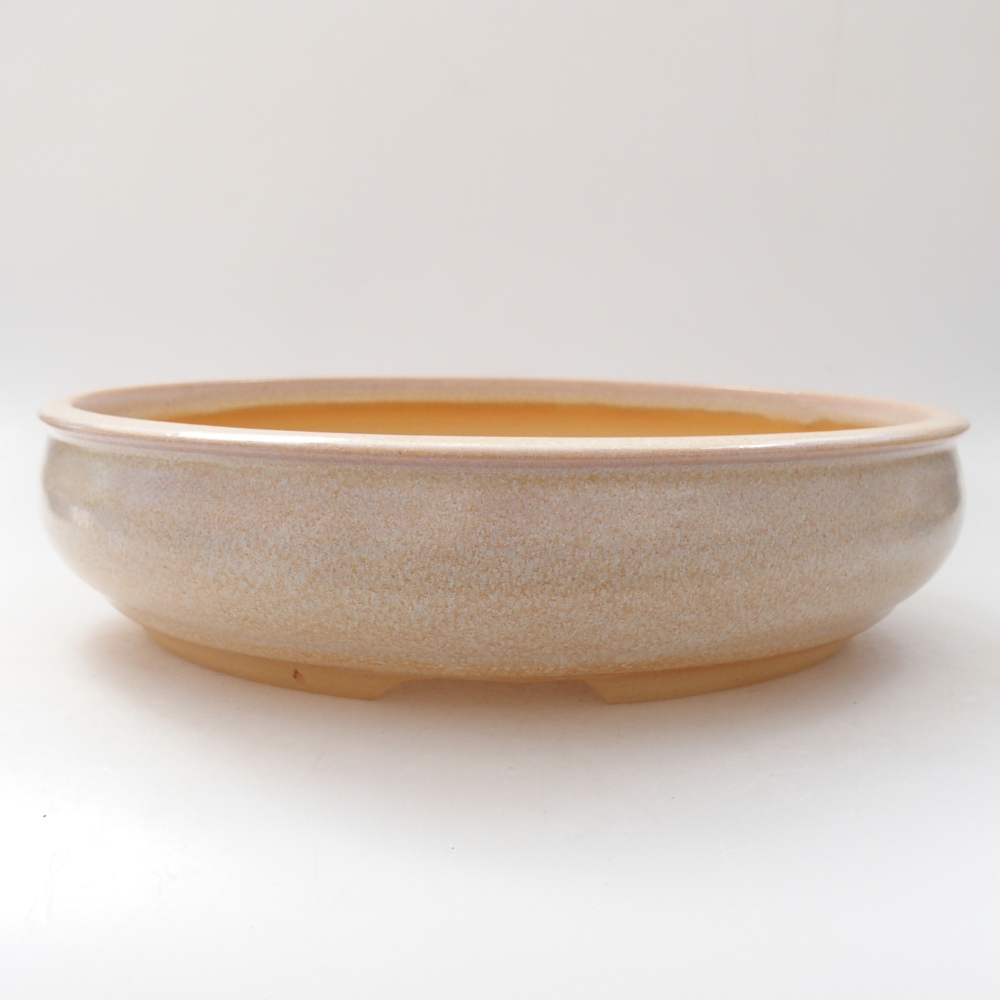 Ceramic bonsai bowl 25,5 x 25,5 x 6 cm, colour beige