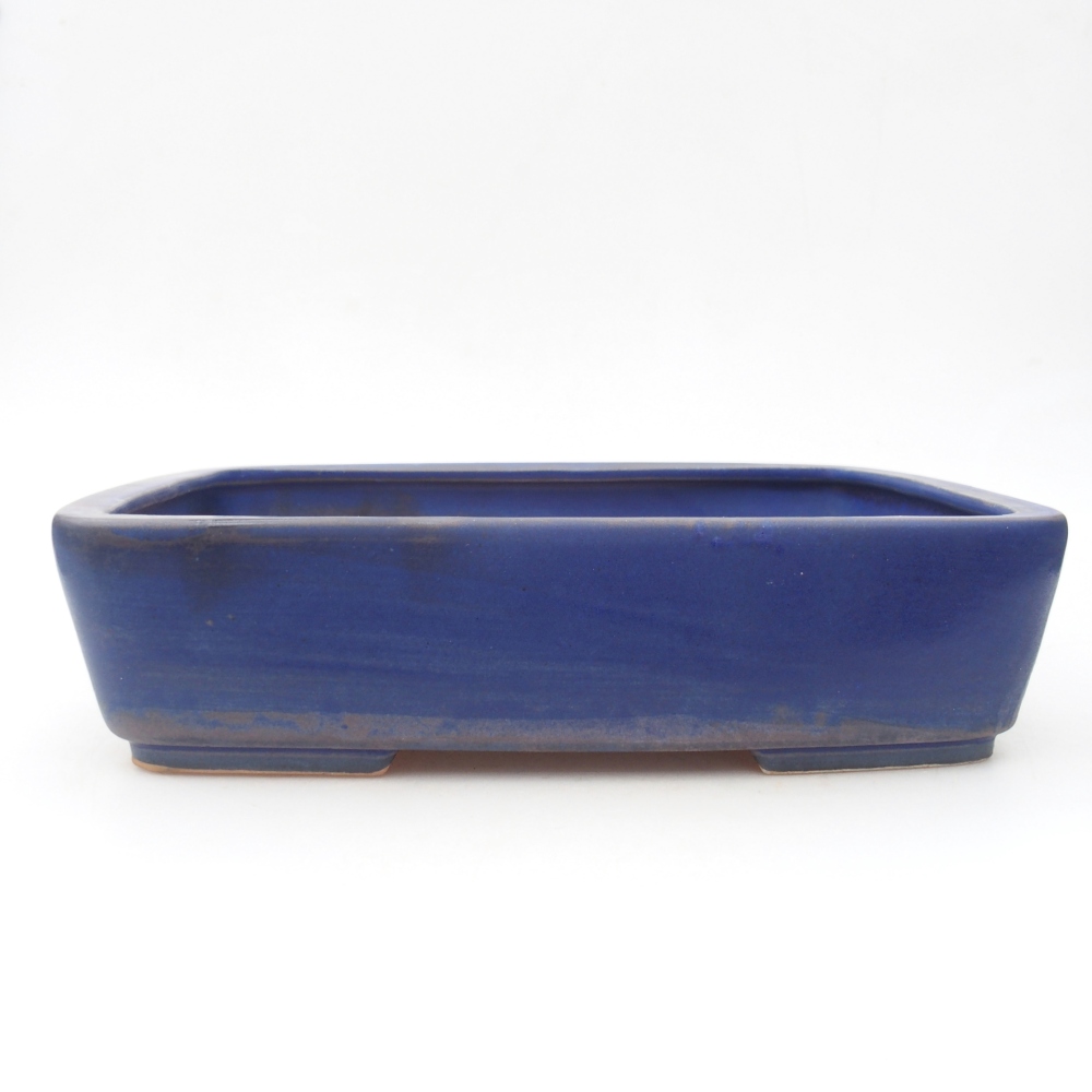 Ceramic bonsai bowl 26,5 x 20 x 6,5 cm, colour blue