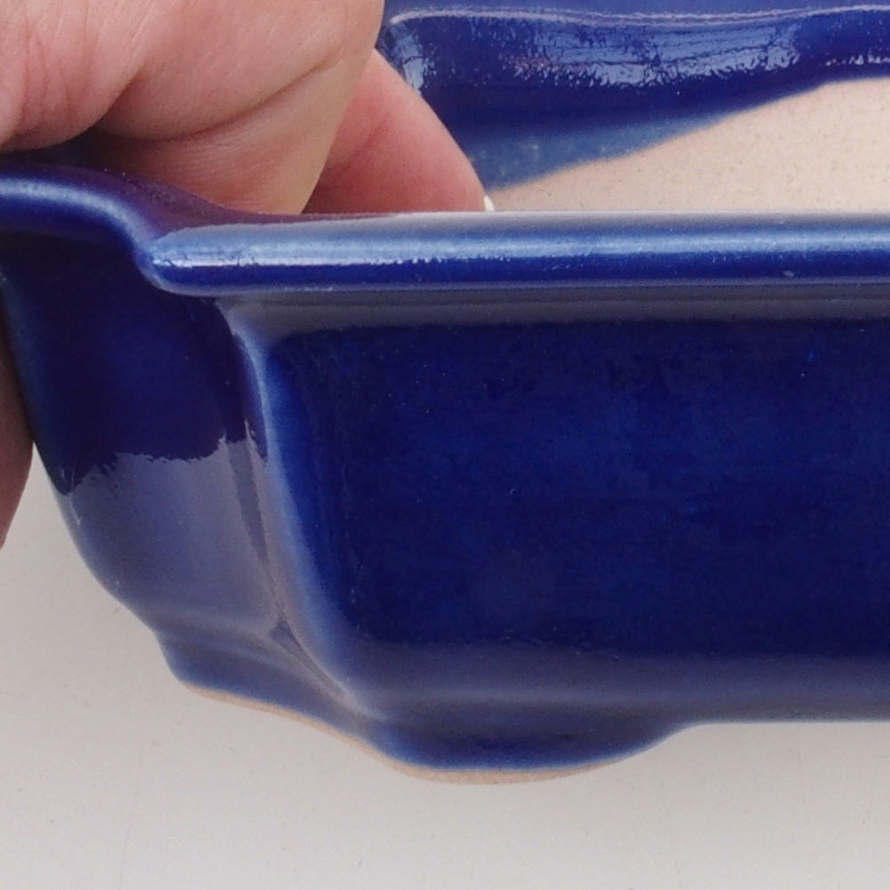 Bonsai bowl H03 - 16.5 x 12 x 4.5 cm. - blue