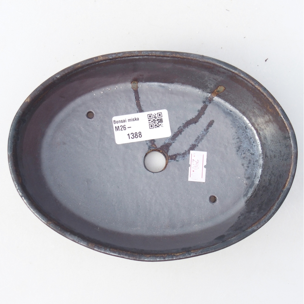 Ceramic bonsai bowl 18,5 x 13,5 x 4,5 cm, brown