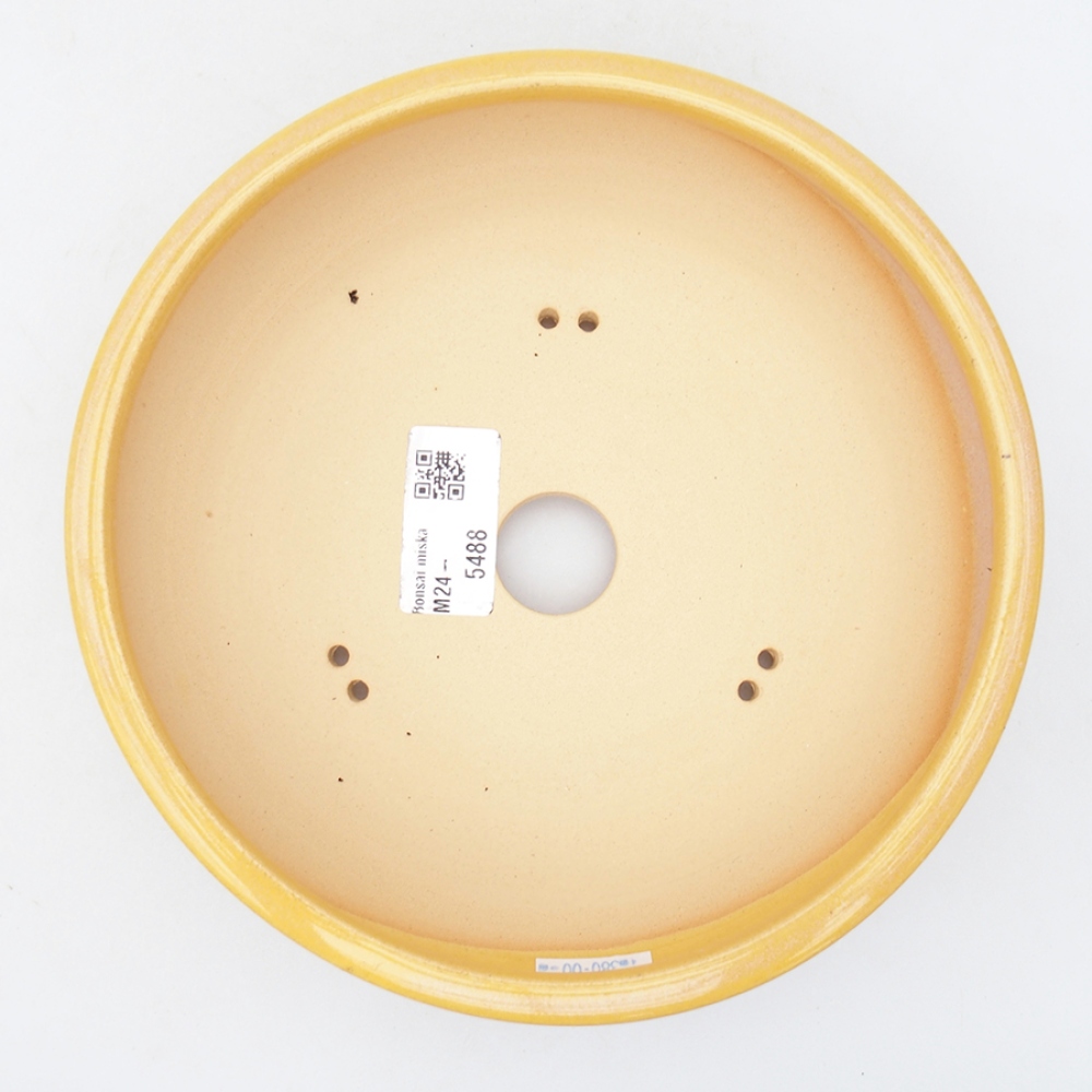 Ceramic bonsai bowl 18,5 x 18,5 x 6 cm, color yellow