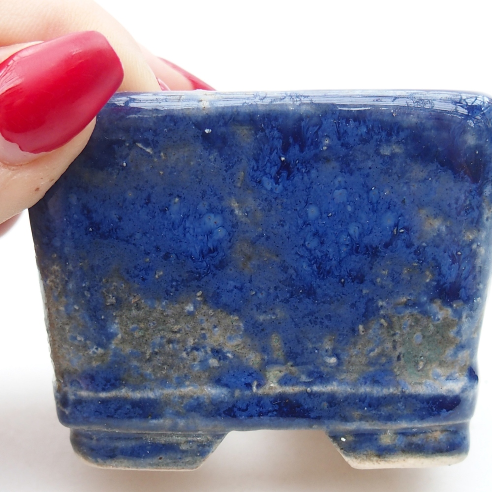 Ceramic bonsai bowl 6 x 6 x 4,5 cm, colour blue