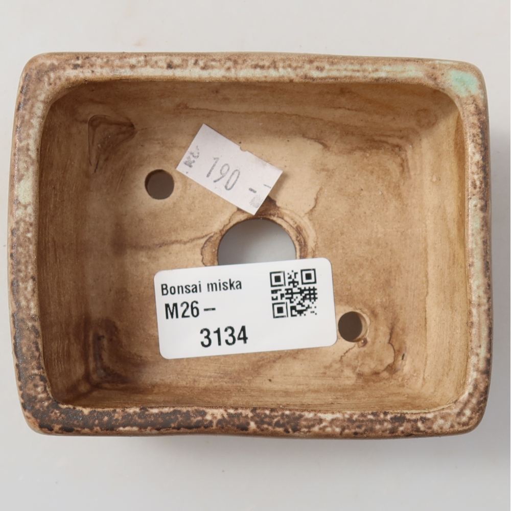 Ceramic bonsai bowl 9,5 x 7,5 x 3,5 cm, green