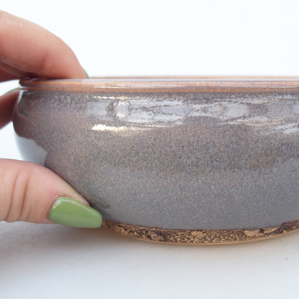 Ceramic bonsai bowl 15 x 15 x 5,5 cm, grey